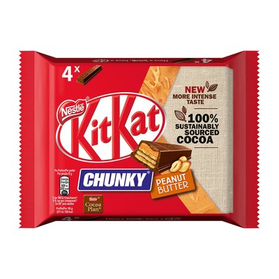 Bild von Kitkat Chunky Peanutbutter Schokoriegel 4er Multipack