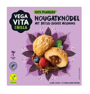 Bild von Vegavita Nougatknödel mit Brösel-Zucker-Mischung