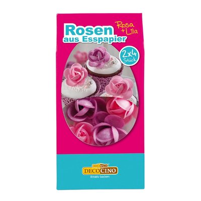 Bild von Decocino Oblaten Rosen Rosa/Lila
