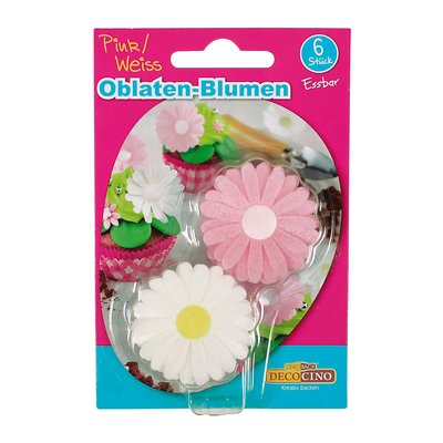 Bild von Decocino Oblaten Blumen Pink/Weiß