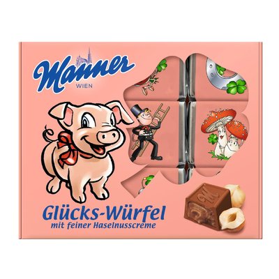 Bild von Manner Glückswürfel mit feiner Haselnusscreme