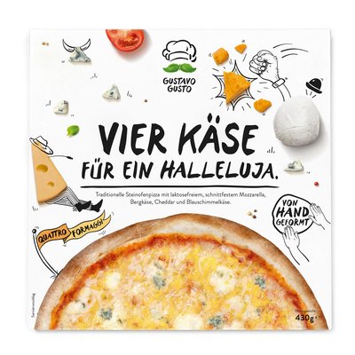 Bild von Gustavo Gusto 4 Käse für ein Halleluja Pizza