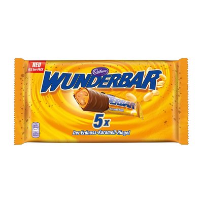 Bild von Cadbury Wunderbar Erdnuss-Karamell Riegel 5er