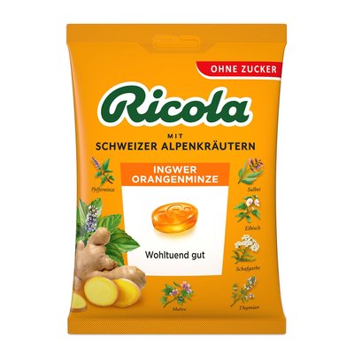 Bild von Ricola Ingwer Orangenminze zuckerfrei