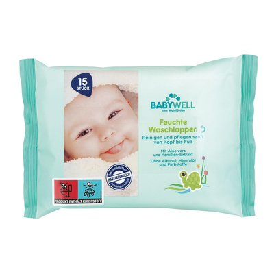 Bild von Babywell Feuchte Waschlappen