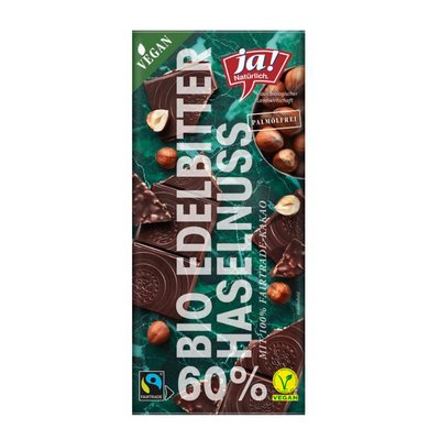 Bild von Ja! Natürlich 60% Zartbitter Haselnuss Schokolade