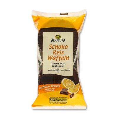 Bild von Alnatura Schoko Reiswaffeln Zartbitter Orange