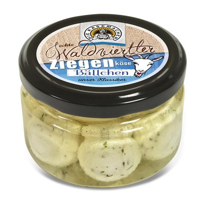 Bild von Ziegenbällchen in reinem Pflanzenöl - Die Käsemacher