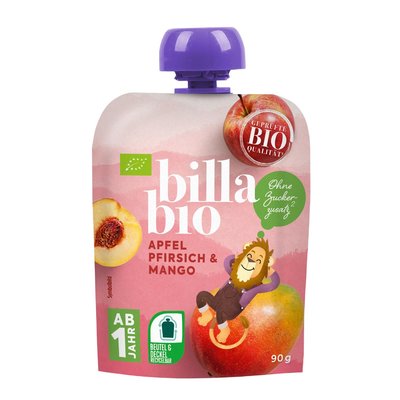Bild von BILLA Bio Obstmus Apfel, Pfirsich & Mango
