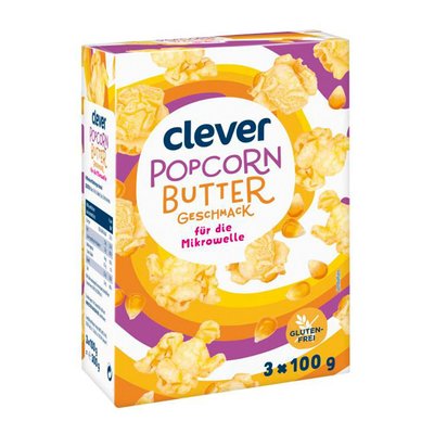 Bild von Clever Mikrowellen Popcorn Butter 3er