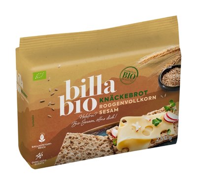 Bild von BILLA Bio Knäckebrot Roggenvollkorn mit Sesam